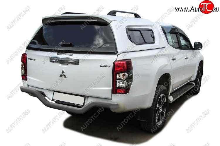 11 999 р. Защита заднего бампера Slitkoff (Ø 57 мм, без бампера)  Mitsubishi L200  5 KK,KL (2018-2022) рестайлинг (Сталь с полимерным покрытием. Цвет: серебристый)  с доставкой в г. Пермь