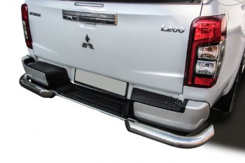 12 999 р. Защита заднего бампера Slitkoff (Ø 76 мм, уголки, с бампером)  Mitsubishi L200  5 KK,KL (2018-2022) рестайлинг (Нержавеющая сталь)  с доставкой в г. Пермь. Увеличить фотографию 2