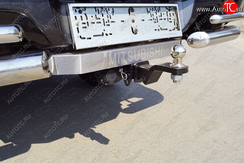 20 299 р. Фаркоп (тягово-сцепное устройство) без заднего бампера TCC  Mitsubishi L200  5 KK,KL (2015-2022) дорестайлинг, рестайлинг (оцинкованный, шар Е, усиленный, надпись Mitsubishi)  с доставкой в г. Пермь