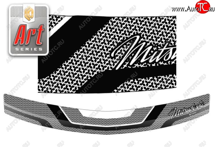 2 199 р. Дефлектор капота CA-Plastiс  Mitsubishi L200  4 (2006-2014)  дорестайлинг (серия Art графит)  с доставкой в г. Пермь