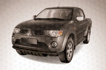Защита переднего бампера d57+d57 двойная Mitsubishi L200  4 (2006-2014)  дорестайлинг