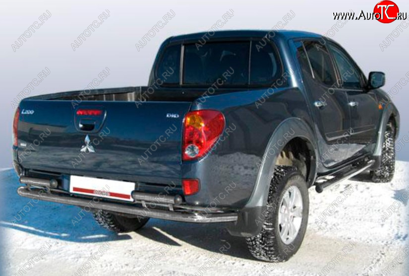 10 299 р. Защита переднего бампера Slitkoff (Ø 57 мм).  Mitsubishi L200 ( 4,  5 KK,KL) (2006-2022)  дорестайлинг, рестайлинг (Сталь с полимерным покрытием. Цвет: серебристый)  с доставкой в г. Пермь