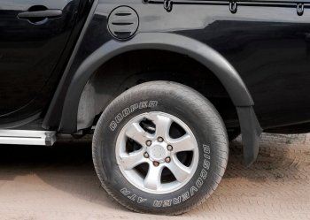 10 449 р. Накладки колесных арок RA (40 мм, комплект) Mitsubishi L200 5 KK,KL рестайлинг (2018-2022) (Поверхность глянец (под окраску), Неокрашенные)  с доставкой в г. Пермь. Увеличить фотографию 2