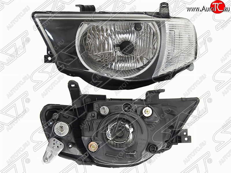 6 849 р. Левая фара передняя SAT (белый габарит) Mitsubishi L200 4  дорестайлинг (2006-2014)  с доставкой в г. Пермь