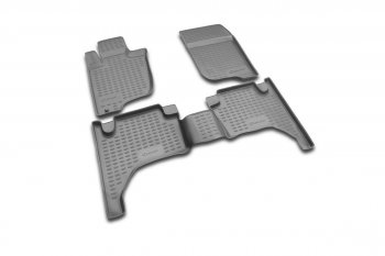 Комплект 3D ковриков салона Element (полиуретан) Mitsubishi L200 4  дорестайлинг (2006-2014) (Черные)