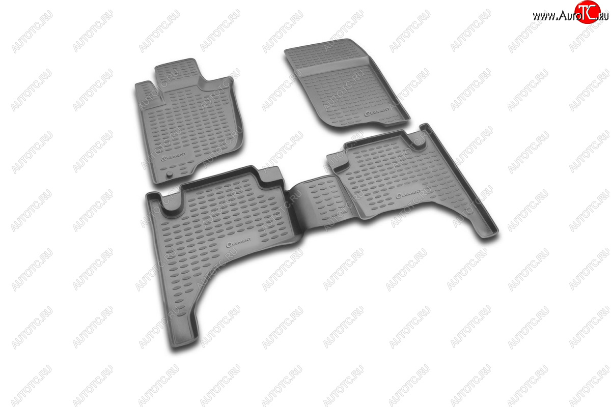 2 699 р. Комплект 3D ковриков салона Element (полиуретан) Mitsubishi L200 4  дорестайлинг (2006-2014) (Черные)  с доставкой в г. Пермь