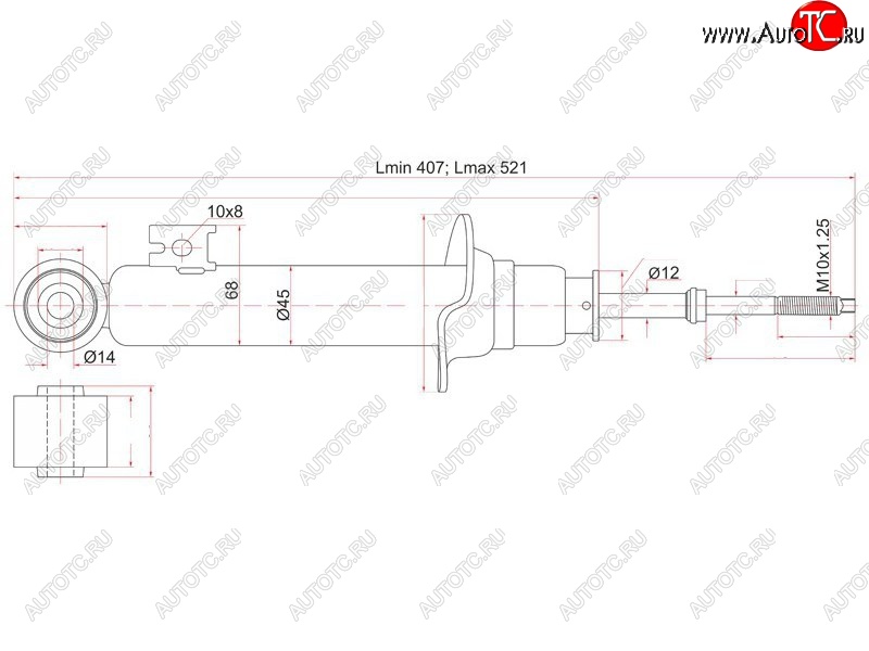 2 269 р. Амортизатор передний LH=RH SAT  Mitsubishi L200 ( 4,  5 KK,KL) - Pajero Sport  PB  с доставкой в г. Пермь