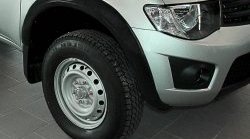 7 599 р. Комплект накладок на колёсные арки RA с выносом 50 мм Single Cab Mitsubishi L200 5 KK,KL рестайлинг (2018-2022) (Комплект на 4 арки, Поверхность глянец (под окраску), Неокрашенный)  с доставкой в г. Пермь. Увеличить фотографию 4