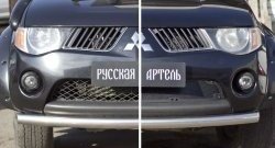 2 579 р. Защитная сетка решетки переднего бампера РА  Mitsubishi L200  4 (2006-2014)  дорестайлинг  с доставкой в г. Пермь. Увеличить фотографию 2