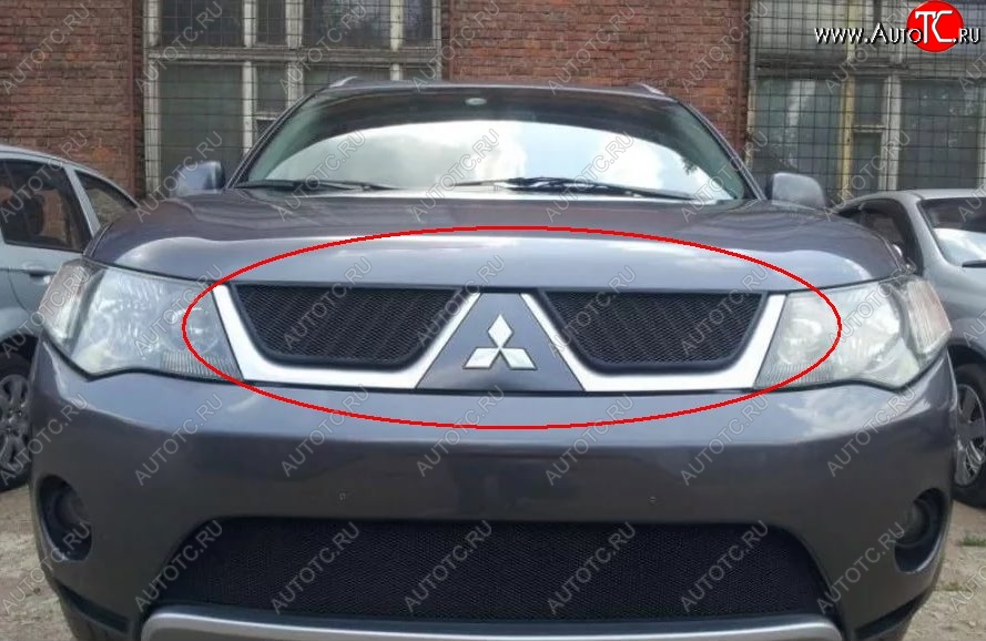 3 149 р. Защитная решётка в воздуховод автомобиля Russtal (черная) Mitsubishi L200 4  дорестайлинг (2006-2014)  с доставкой в г. Пермь
