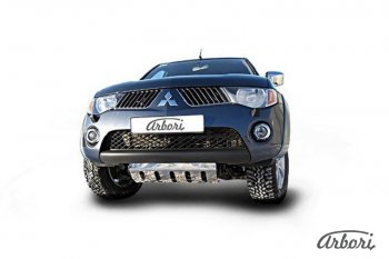 Защита переднего бампера TRITON Arbori (декоративно-силовая с защитой картера). Mitsubishi L200 ( 4,  5 KK,KL) (2006-2022)  дорестайлинг, рестайлинг