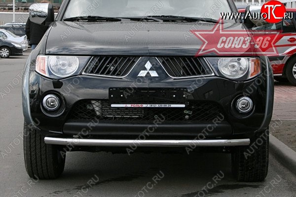 11 069 р. Защита переднего бампера одинарная Souz-96 (d60)  Mitsubishi L200  4 (2006-2014)  дорестайлинг  с доставкой в г. Пермь