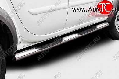 15 749 р. Защита порогов с проступью Souz-96 (d76) Mitsubishi L200 5 KK,KL рестайлинг (2018-2022)  с доставкой в г. Пермь