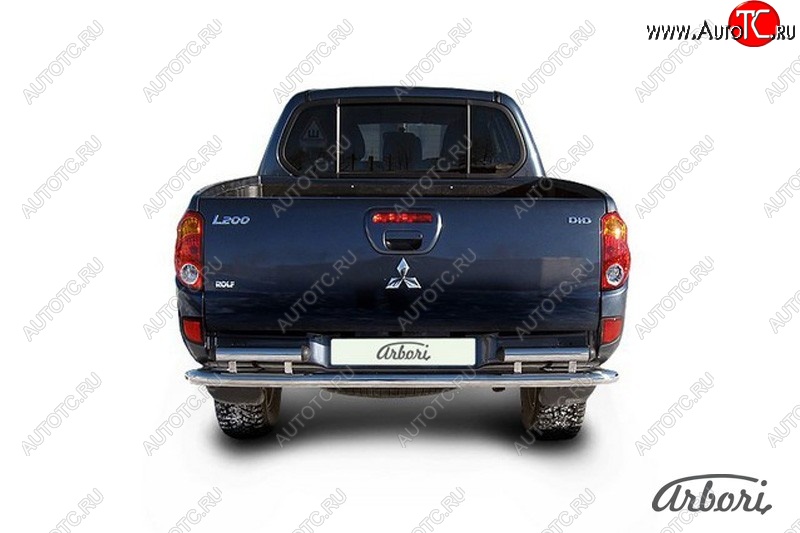 14 579 р. Защита заднего бампера TRITON Arbori (нержавейка, 2 трубы d57 mm). Mitsubishi L200 4  дорестайлинг (2006-2014)  с доставкой в г. Пермь