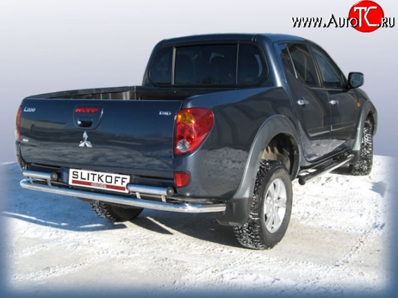 14 749 р. Защита заднего бампера Slitkoff (Ø 57 мм) Mitsubishi L200 ( 4, 5 KK,KL) (2006-2022) дорестайлинг, рестайлинг (Нержавеющая сталь) с доставкой в г. Пермь Увеличить фотографию 1 14 749 р. Защита заднего бампера Slitkoff (Ø 57 мм) Mitsubishi L200 ( 4, 5 KK,KL) (2006-2022) дорестайлинг, рестайлинг (Нержавеющая сталь) с доставкой в г. Пермь