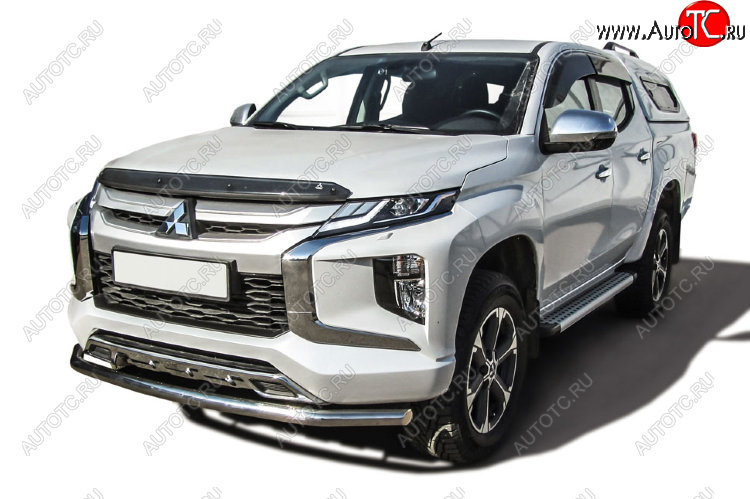 14 849 р. Защита переднего бампера Slitkoff (Ø 57 мм).  Mitsubishi L200  5 KK,KL (2018-2022) рестайлинг (Нержавеющая сталь)  с доставкой в г. Пермь