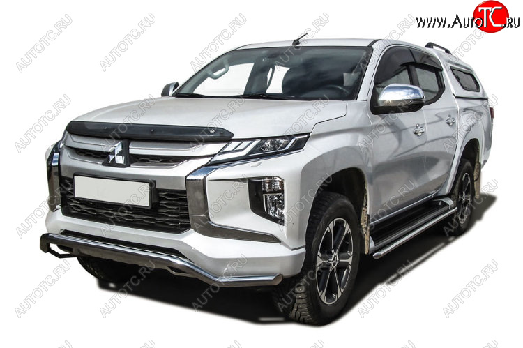 15 949 р. Защита переднего бампера Slitkoff (Ø 57 мм, волна)  Mitsubishi L200  5 KK,KL (2018-2022) рестайлинг (Нержавеющая сталь)  с доставкой в г. Пермь
