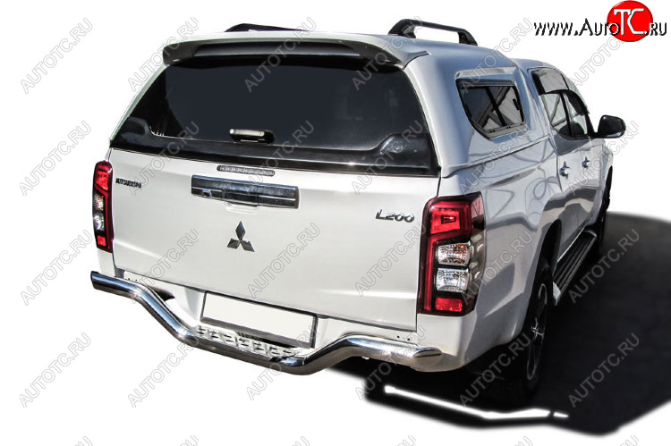 21 999 р. Защита заднего бампера Slitkoff (Ø 57 мм, волна, со стальной ступенькой)  Mitsubishi L200  5 KK,KL (2018-2022) рестайлинг  с доставкой в г. Пермь