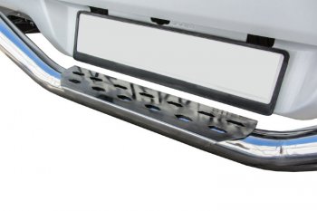 21 999 р. Защита заднего бампера Slitkoff (Ø 57 мм, волна, со стальной ступенькой)  Mitsubishi L200  5 KK,KL (2018-2022) рестайлинг  с доставкой в г. Пермь. Увеличить фотографию 2