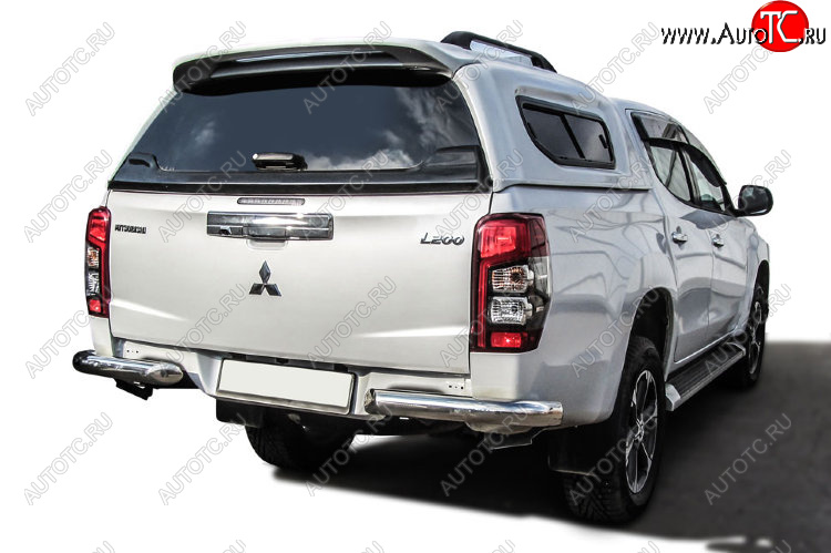 14 099 р. Защита заднего бампера Slitkoff (Ø 76 мм, без бампера)  Mitsubishi L200  5 KK,KL (2018-2022) рестайлинг (Нержавеющая сталь)  с доставкой в г. Пермь