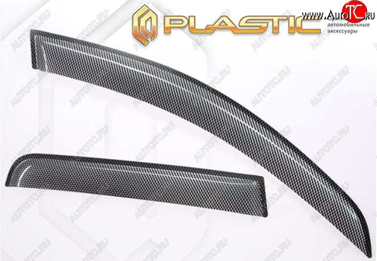2 559 р. Дефлектора окон CA-Plastic  Mitsubishi L200  5 KK,KL (2018-2022) рестайлинг (Шелкография карбон-серебро, Без хром. молдинга)  с доставкой в г. Пермь