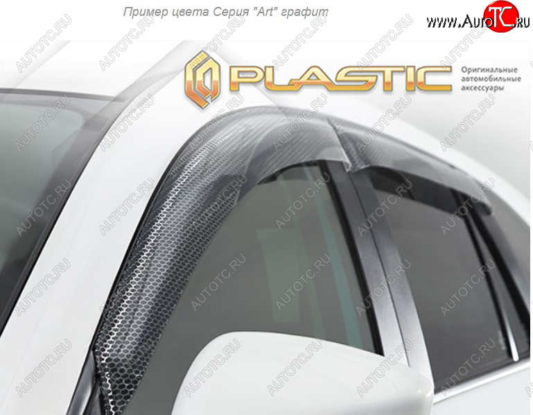 2 299 р. Дефлектора окон CA-Plastic  Mitsubishi L200  5 KK,KL (2018-2022) рестайлинг (Серия Арт графит, Без хром. молдинга)  с доставкой в г. Пермь