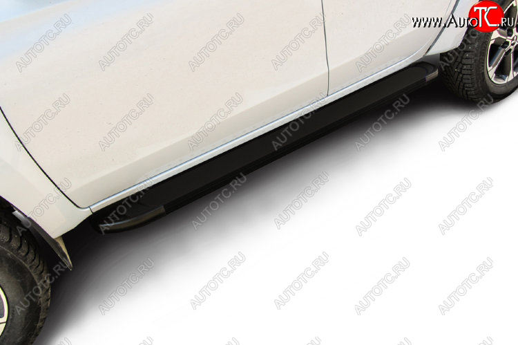13 349 р. Пороги алюминиевые Slitkoff  Mitsubishi L200  5 KK,KL (2018-2022) рестайлинг (Optima Black )  с доставкой в г. Пермь