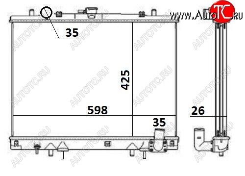 8 899 р. Радиатор двигателя SAT (пластинчатый, 2.5D, МКПП/АКПП, 4WD) Mitsubishi L200 3 K6T-K7T дорестайлинг (1996-2005)  с доставкой в г. Пермь
