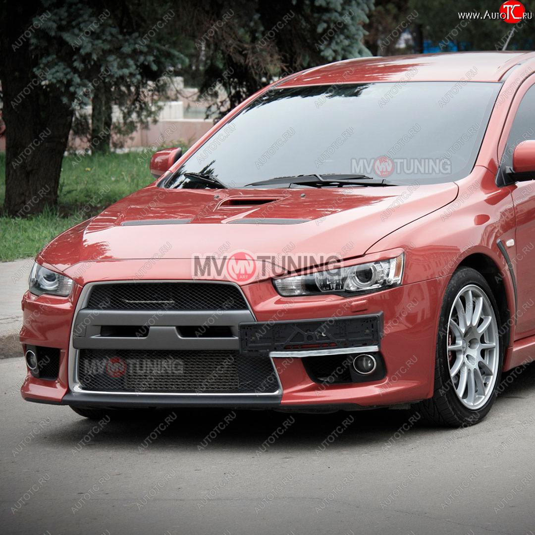 1 149 р. Реснички на фары Mitsubishi Lancer 10 CY хэтчбэк дорестайлинг (2007-2010) (Неокрашенные)  с доставкой в г. Пермь