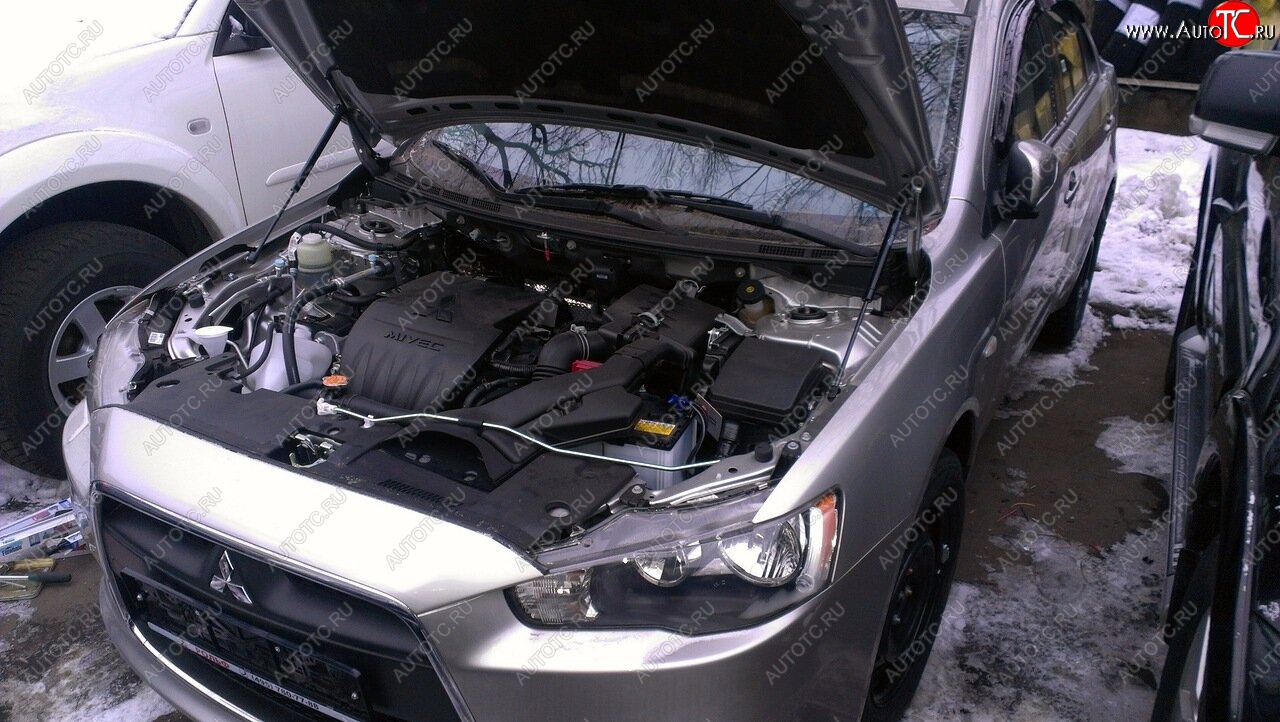 2 049 р. Упоры капота Russtal Mitsubishi Lancer 10 CY седан дорестайлинг (2007-2010)  с доставкой в г. Пермь
