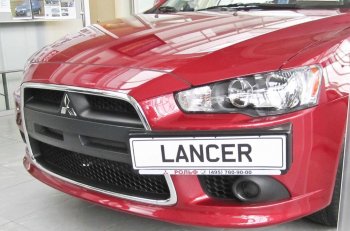 2 199 р. Воздуховоды радиатора в передний бампер Квадрат Mitsubishi Lancer 10 CY седан рестайлинг (2011-2017) (Неокрашенные)  с доставкой в г. Пермь. Увеличить фотографию 2