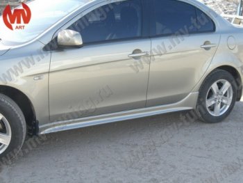 5 499 р. Пороги накладки INTENSE 2.0 Mitsubishi Lancer 10 CY седан дорестайлинг (2007-2010) (Неокрашенные)  с доставкой в г. Пермь. Увеличить фотографию 2