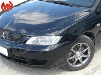 1 149 р. Реснички на фары var №2 (широкие) Mitsubishi Lancer 9 CS седан 2-ой рестайлинг (2005-2009) (Неокрашенные)  с доставкой в г. Пермь. Увеличить фотографию 2