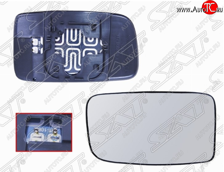 1 159 р. Левое полотно зеркала SAT (с обогревом) Mitsubishi Lancer 9 CS седан 2-ой рестайлинг (2005-2009)  с доставкой в г. Пермь