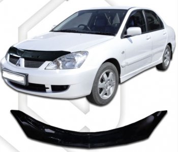 2 199 р. Дефлектор капота CA-Plastic Mitsubishi Lancer 9 CS седан 2-ой рестайлинг (2005-2009) (серия Classic черный)  с доставкой в г. Пермь. Увеличить фотографию 2