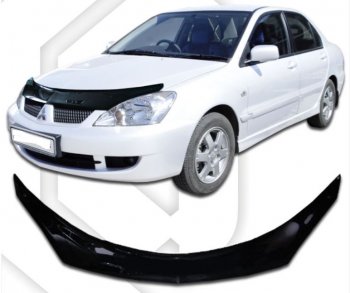 2 199 р. Дефлектор капота CA-Plastiс exclusive Mitsubishi Lancer 9 CS седан 2-ой рестайлинг (2005-2009) (серия Classic черный)  с доставкой в г. Пермь. Увеличить фотографию 2
