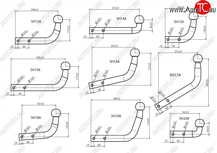 1 039 р. Шар фаркопа Лидер Плюс + тип А Hyundai Veloster JS рестайлинг (2018-2021) (ТИП: SH14A)  с доставкой в г. Пермь