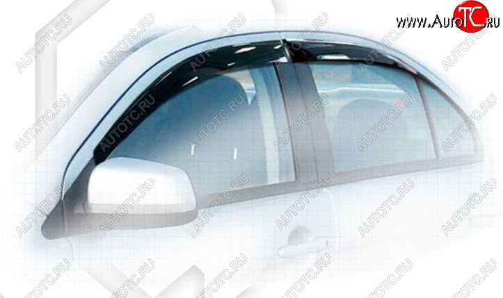1 999 р. Дефлектора окон CA-Plastic Mitsubishi Lancer 10 CY седан дорестайлинг (2007-2010) (Classic полупрозрачный, Без хром.молдинга)  с доставкой в г. Пермь