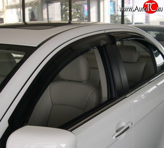999 р. Комплект дефлекторов окон (ветровиков) 4 шт. Russtal Mitsubishi Lancer 10 CY седан рестайлинг (2011-2017)  с доставкой в г. Пермь