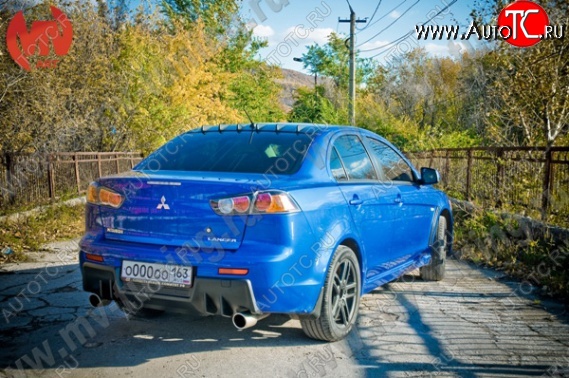 1 649 р. Козырёк на заднее стекло Zodiak Generator (6 зубьев) Mitsubishi Lancer 10 CY седан рестайлинг (2011-2017) (Неокрашенный)  с доставкой в г. Пермь