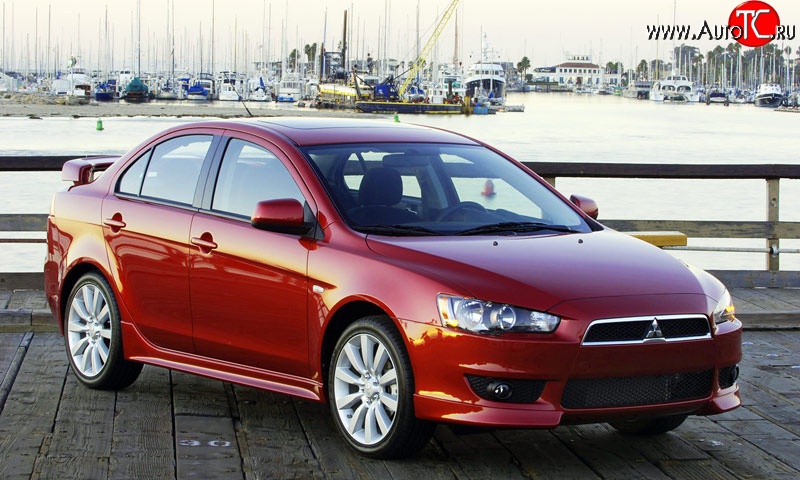 3 089 р. Накладки на передний бампер 2.0L Mitsubishi Lancer 10 CY седан дорестайлинг (2007-2010) (Неокрашенная)  с доставкой в г. Пермь