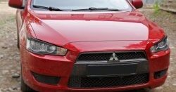 549 р. Реснички на фары RA  Mitsubishi Lancer  10 CY (2007-2017) седан дорестайлинг, хэтчбэк дорестайлинг, седан рестайлинг, хэтчбек 5 дв рестайлинг (Неокрашенные)  с доставкой в г. Пермь. Увеличить фотографию 7
