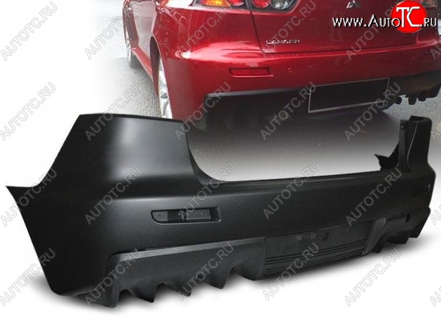 30 449 р. Задний бампер EVO-Style Mitsubishi Lancer 10 CY седан рестайлинг (2011-2017) (Неокрашенный)  с доставкой в г. Пермь