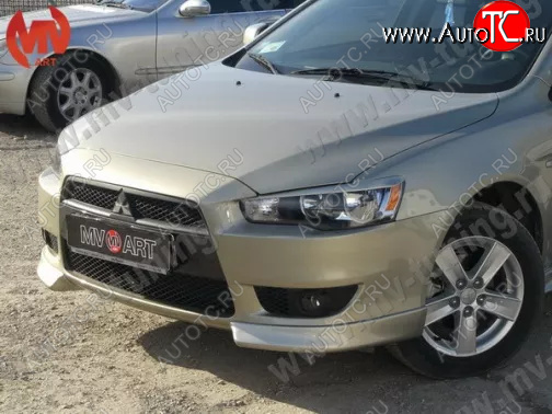 4 199 р. Клыки переднего бампера (комплектация 2.0 INTENSE) MV-Tuning Mitsubishi Lancer 10 CY седан дорестайлинг (2007-2010) (Неокрашенные)  с доставкой в г. Пермь
