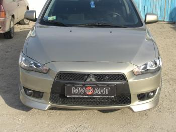 4 199 р. Клыки переднего бампера (комплектация 2.0 INTENSE) MV-Tuning Mitsubishi Lancer 10 CY седан дорестайлинг (2007-2010) (Неокрашенные)  с доставкой в г. Пермь. Увеличить фотографию 2