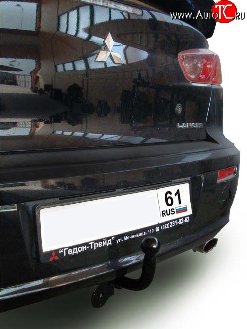 6 899 р. Фаркоп Лидер Плюс  Mitsubishi Lancer  10 CY (2007-2017) седан дорестайлинг, седан рестайлинг (Без электропакета)  с доставкой в г. Пермь