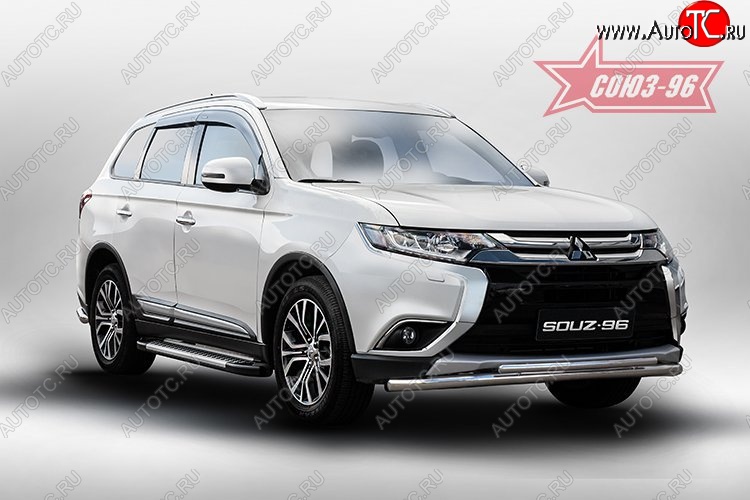15 479 р. Защита переднего бампера одинарная Souz-96 (d60/42). Mitsubishi Outlander GF 2-ой рестайлинг (2015-2018)  с доставкой в г. Пермь