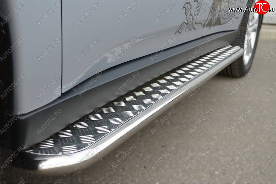 22 999 р. Широкая защита порогов с трубой диаметром 42 мм SLITKOFF v2 Mitsubishi Outlander GF 2-ой рестайлинг (2015-2018)  с доставкой в г. Пермь