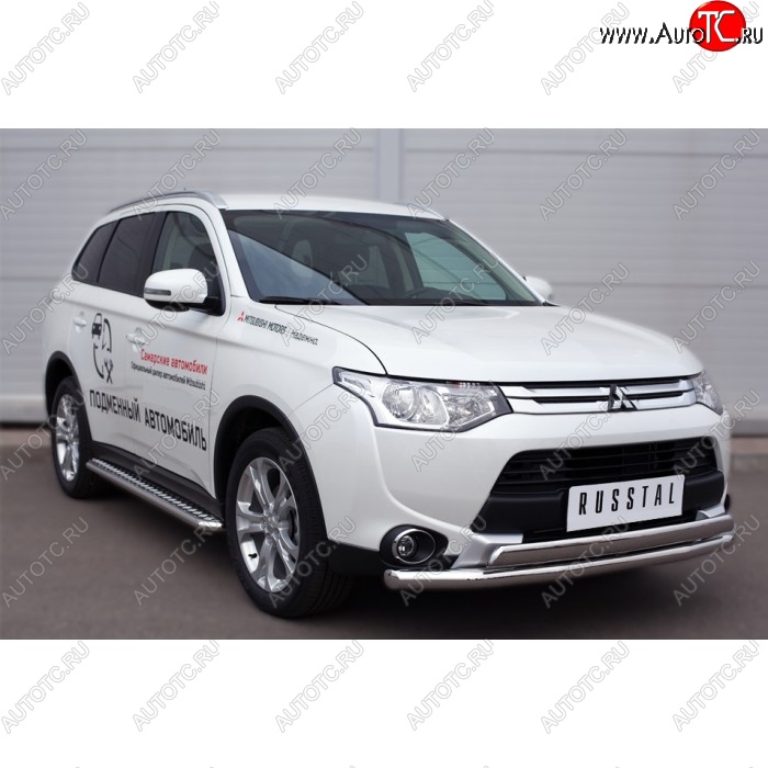35 549 р. Широкая защита порогов с трубой диаметром 42 мм SLITKOFF v3 Mitsubishi Outlander GF 2-ой рестайлинг (2015-2018)  с доставкой в г. Пермь