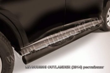 Защита порогов Slitkoff Mitsubishi Outlander  GF (2015-2018) 2-ой рестайлинг